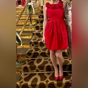 Taylor Christmas Red Sleeveless cocktail Dress